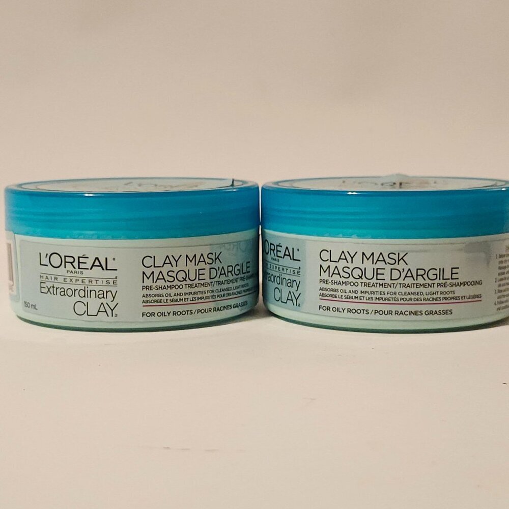 L'Oreal Paris Hair Ecpertise Extraordinary CLAY Mask Lot of 2 BNIP 150ml each